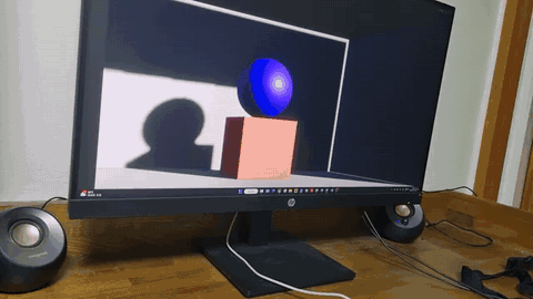 Viewer-responsive parallax demonstration loop.